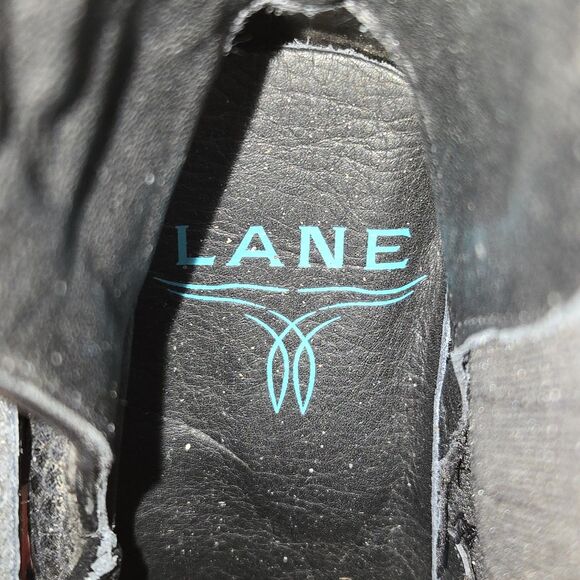 Lane NEW LB0470 Mattie Booties Size 7.5 Black Croc Embossed Leather Western - Picture 10 of 15